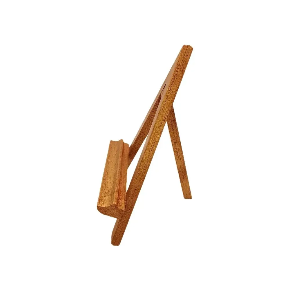 Vtg Wood Small Gold Painted Easel Display Stand Photo Art Work Holder 5.25 in
